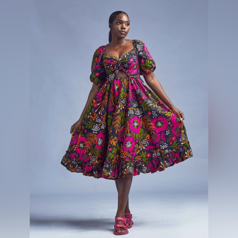 NWT Elisamama Ajoke Floral Midi Dress
